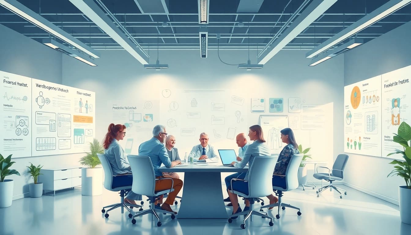 Explore the dynamic environment of a werbeagentur pflege team brainstorming innovative strategies for elder care marketing.
