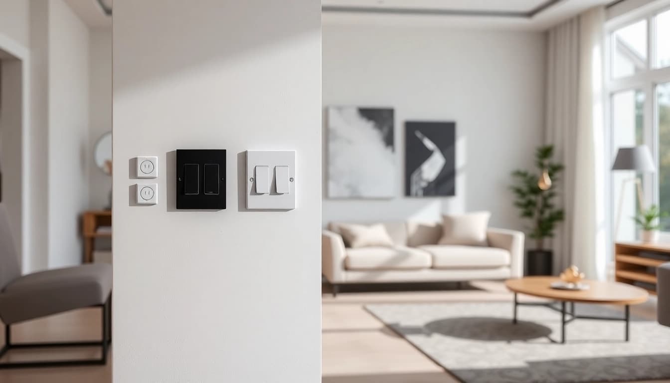 Merten Schalterprogramme elegant in modern interior showcasing stylish switch designs.