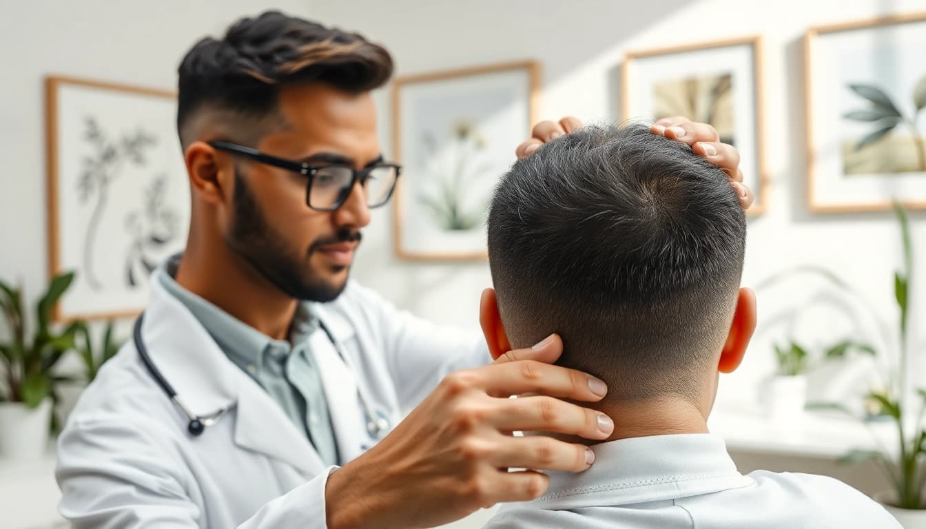 Informative scene of haartransplantation Türkei kosten, showcasing a skilled doctor with patients, demonstrating professionalism.