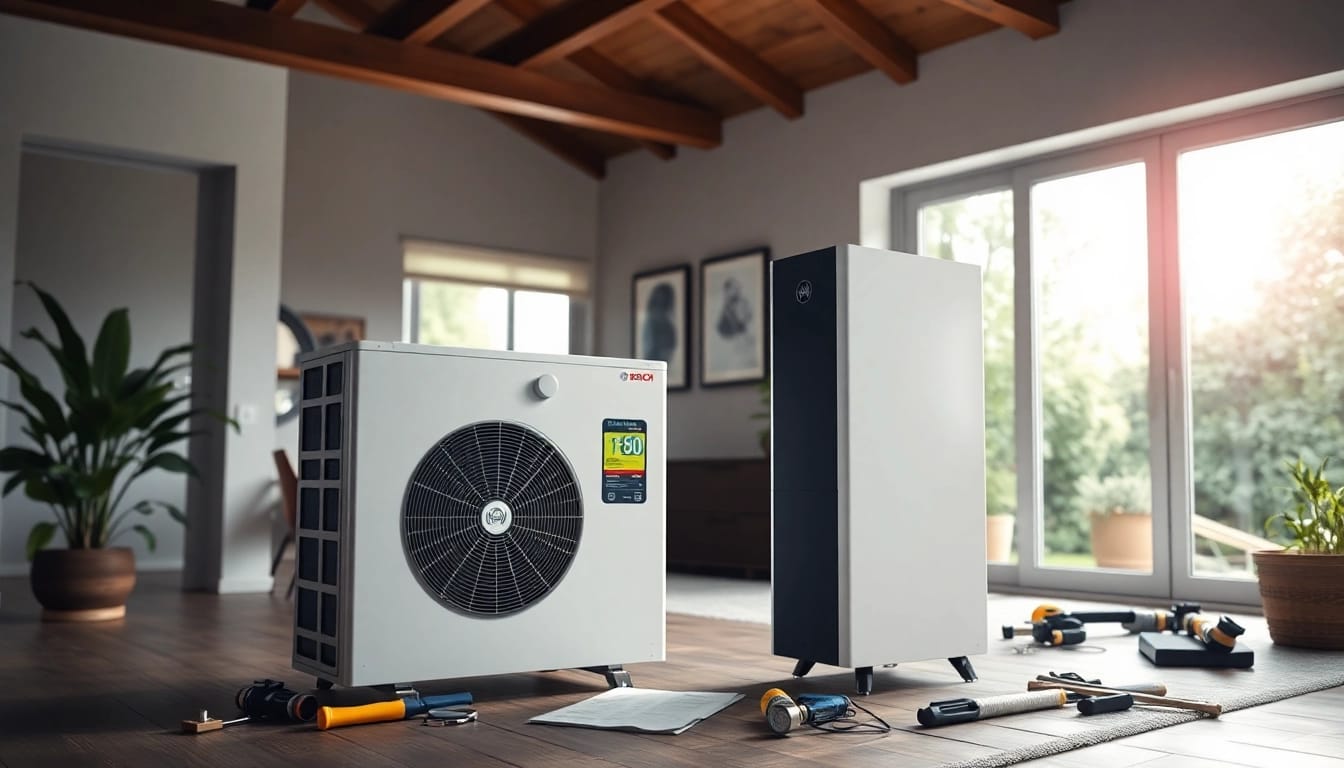 Efficient wärmepumpe bosch installation in a modern home environment, showcasing energy-saving technology.