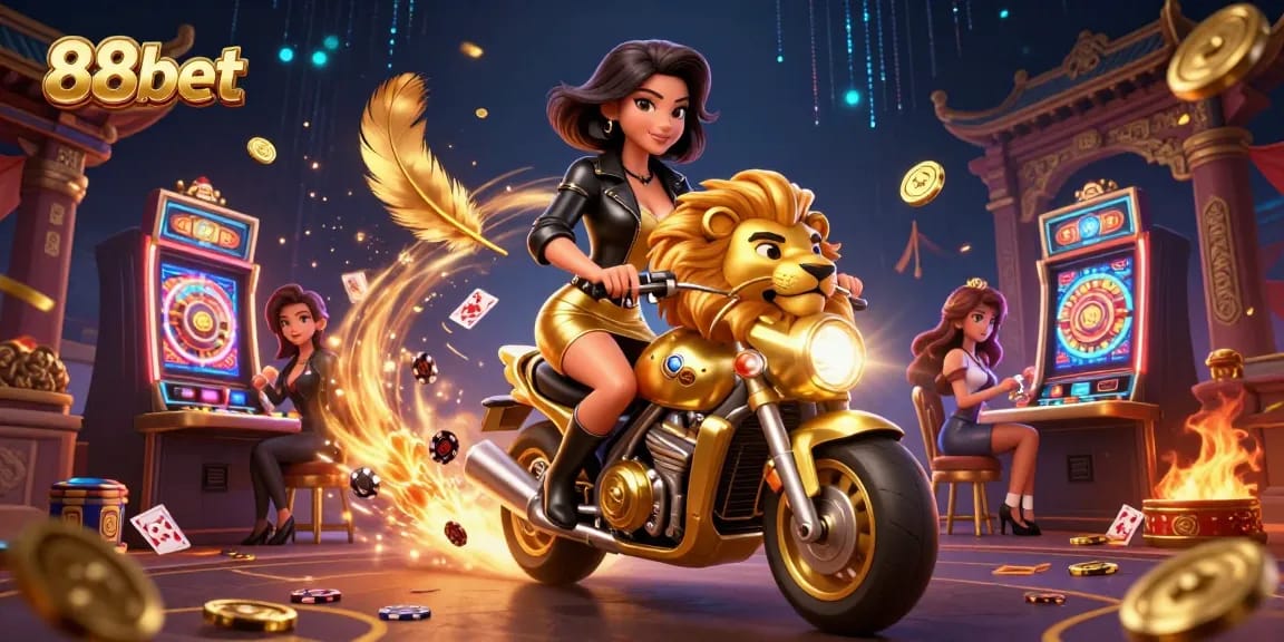 Experience thrilling moments at 88bet with an exciting 3D illustration showcasing vibrant casino action.