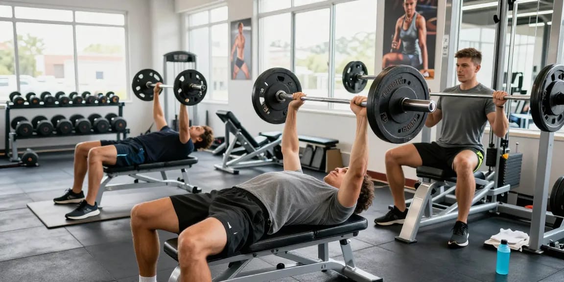 Unique Pharma Steroids enhancing workout performance in vibrant gym setting.