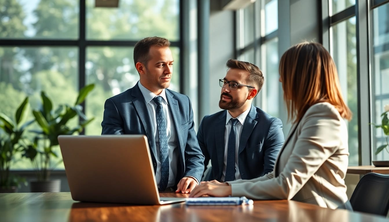 Headhunter Beratungsgespräch in einem modernen Büro mit inspirierender Atmosphäre.