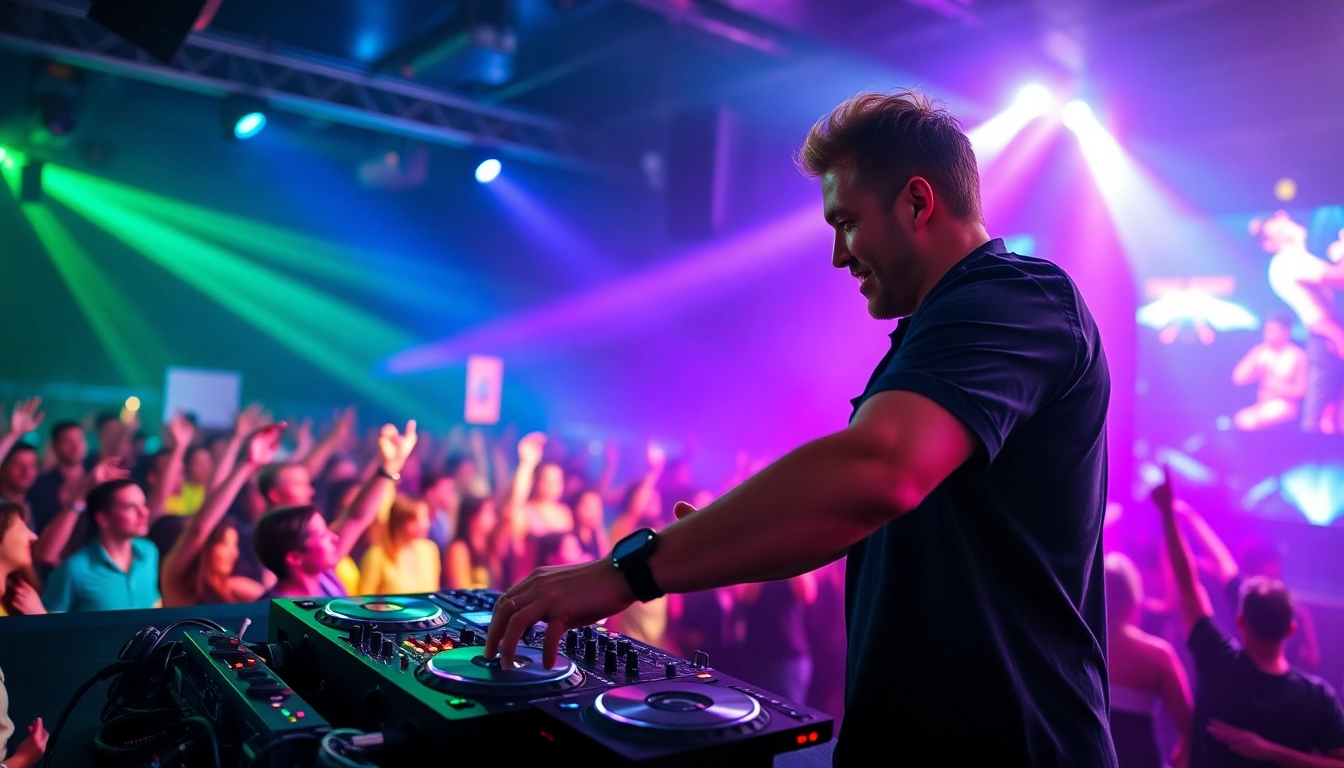 DJ aus München begeistert das Publikum mit Live-DJing auf einem pulsierenden Festival.