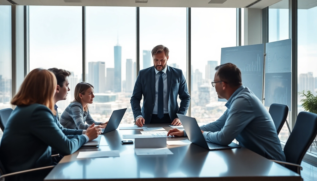 Headhunter Ingenieure engaged in a dynamic meeting in a modern office.