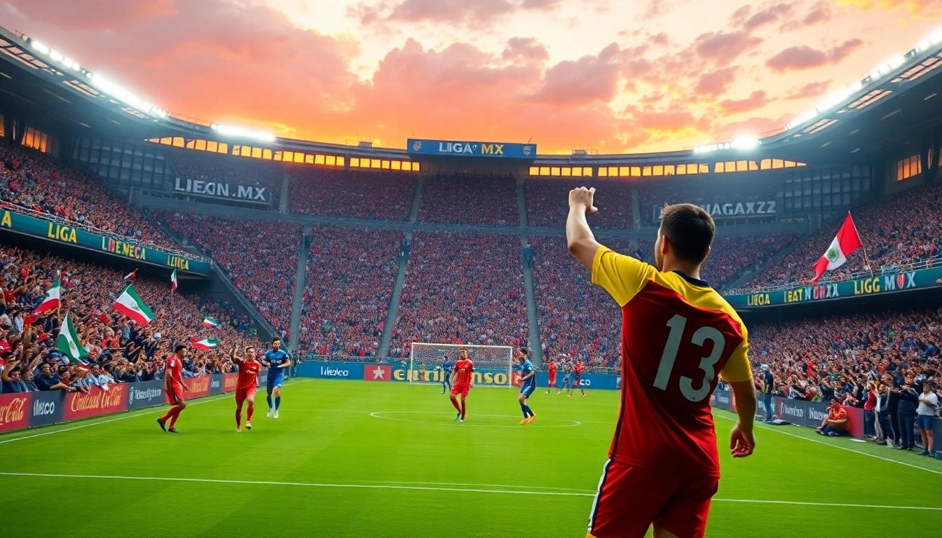 Exciting scene of giải vô địch quốc gia mexico with fans cheering in a packed stadium.