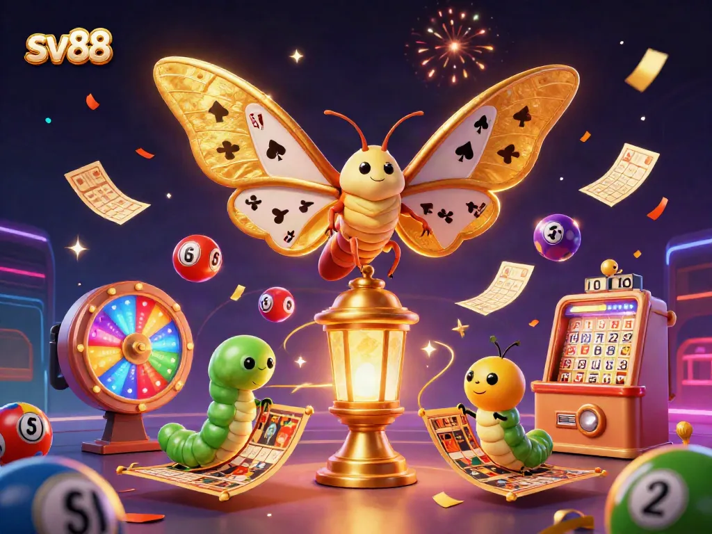 Experience vibrant casino excitement with sv88's magical 3D illustration featuring thrilling games.