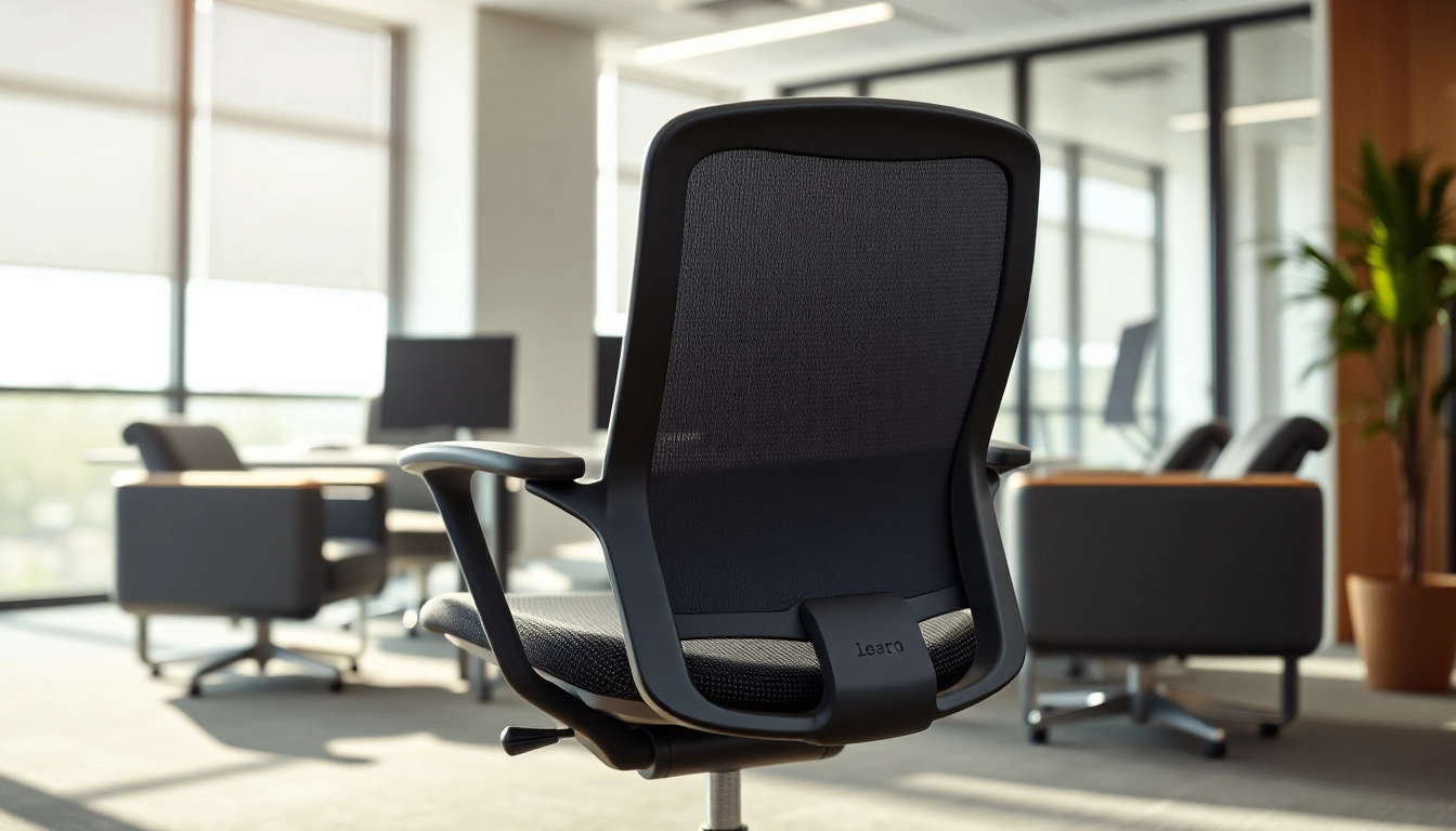 Herman Miller Aeron in a modern office setting, showcasing its ergonomic design and premium materials.