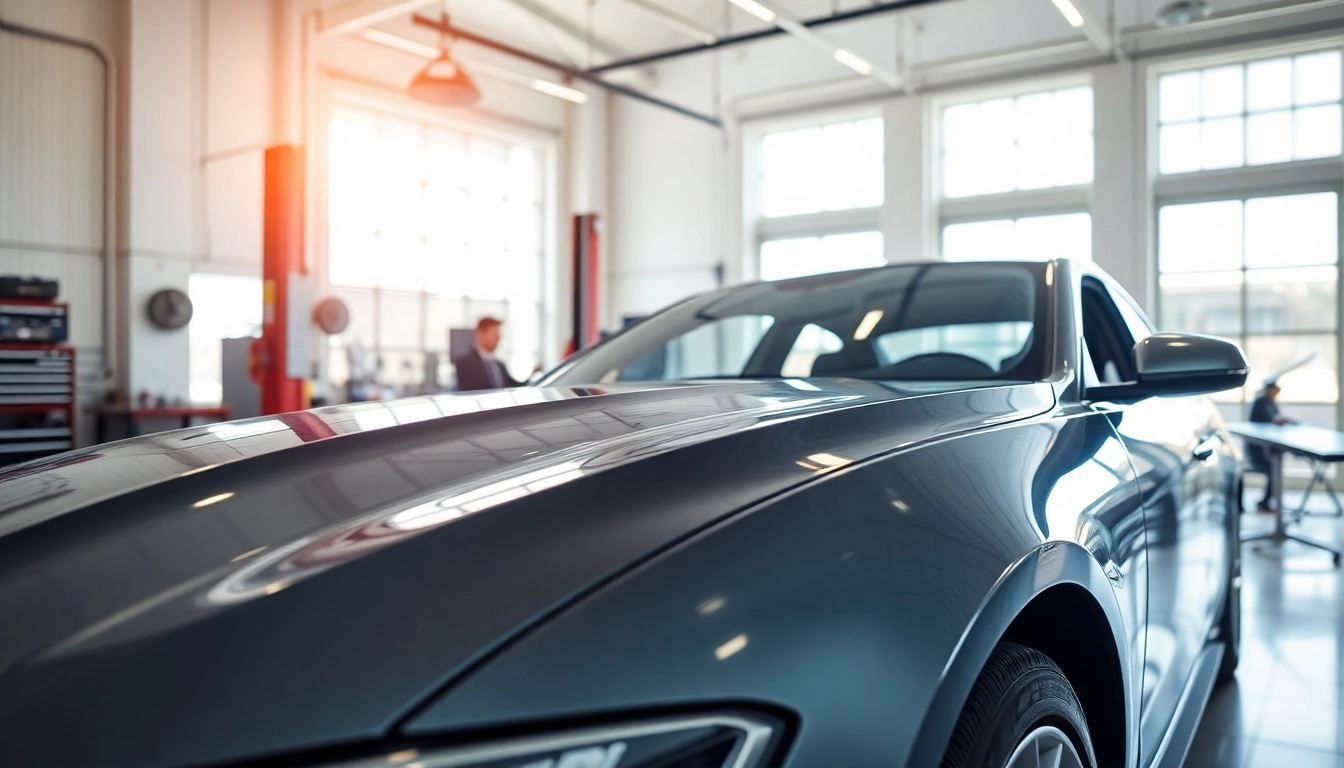 Auto kaufen im hellen, modernen Autohaus mit glänzendem Fahrzeug und freundlicher Atmosphäre.