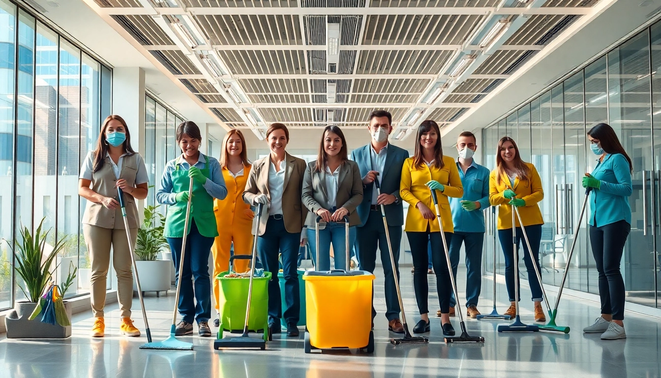 Gebäudereinigung München durch professionelles Reinigungsteam in modernem Büro