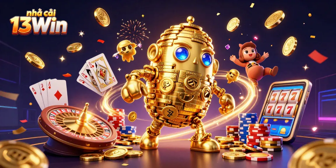 Engage in exciting gameplay with nhà cái 13Win, enjoying vibrant casino elements and golden treasures.