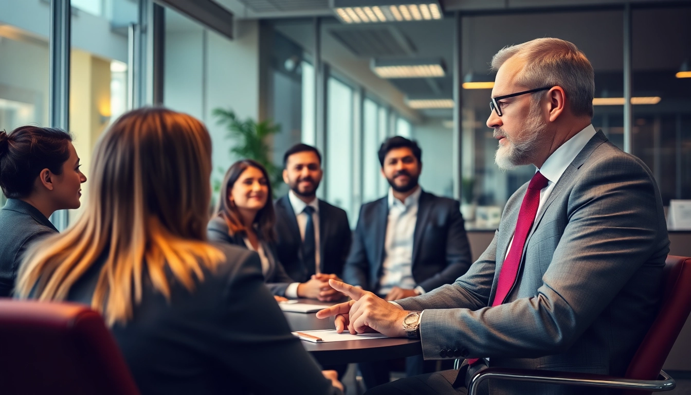 Headhunter berät Führungskräfte und Kandidaten in einer professionellen Umgebung.