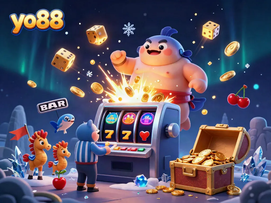 Experience the excitement of yo88 with vibrant casino-themed elements and charming underwater characters.