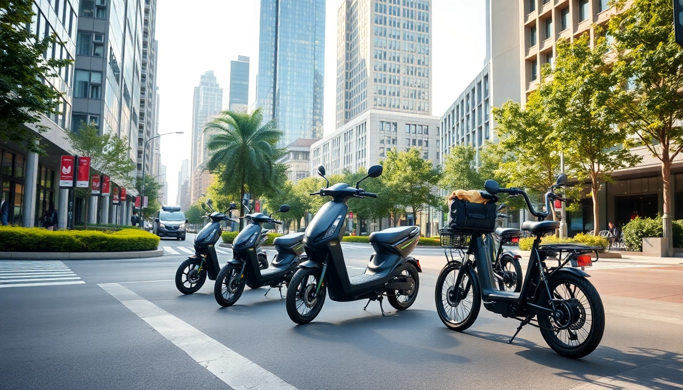 Die Zukunft der Smart Mobility mit elektrischen Fahrzeugen in einer modernen Stadt.