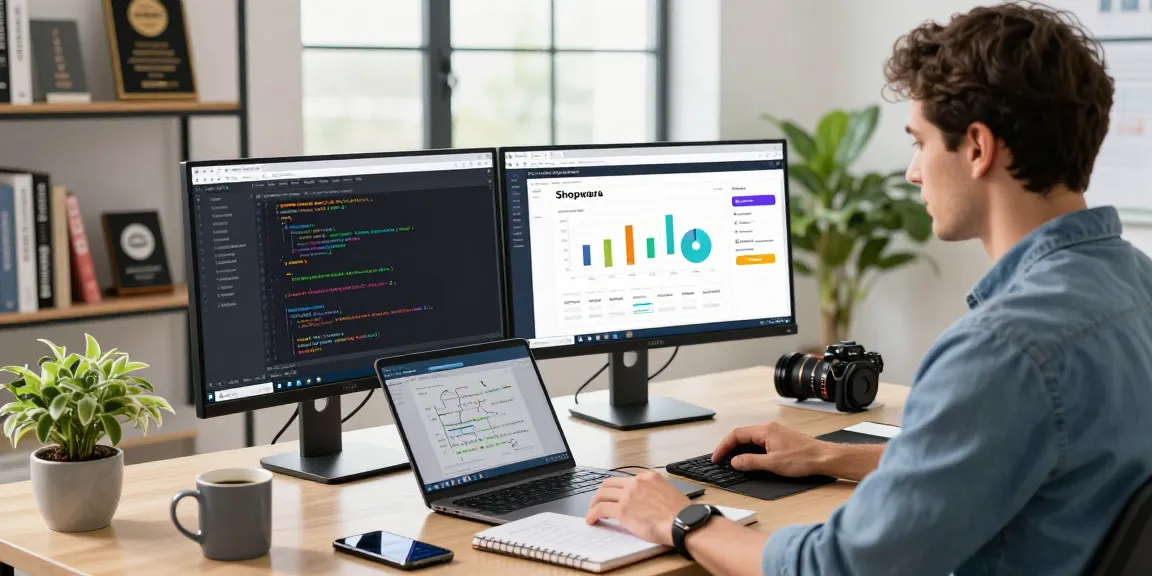 SP Webconsulting E-Commerce-Experte, der Lösungen in einem hellen Arbeitsbereich entwickelt.