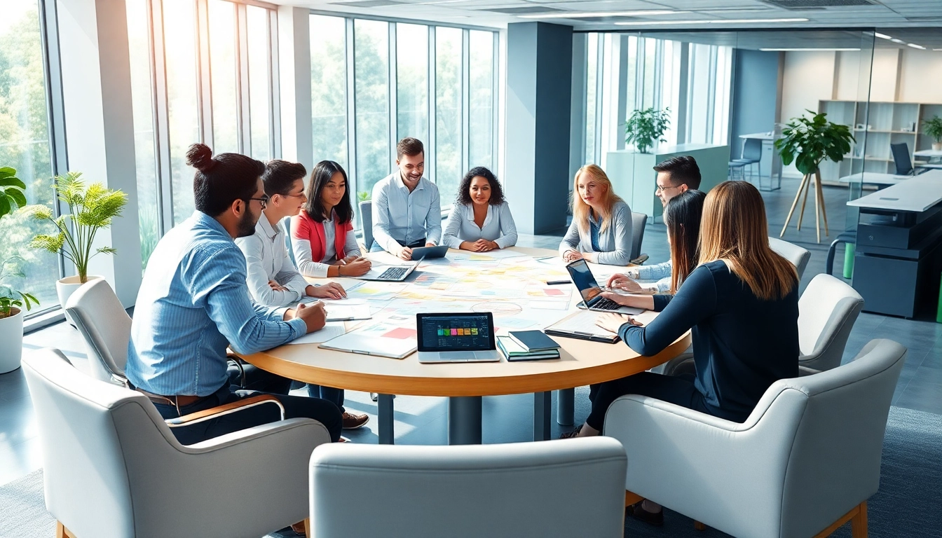 Prozessverbesserung im Büro durch eine engagierte Teamarbeit in einer modernen Büroumgebung.