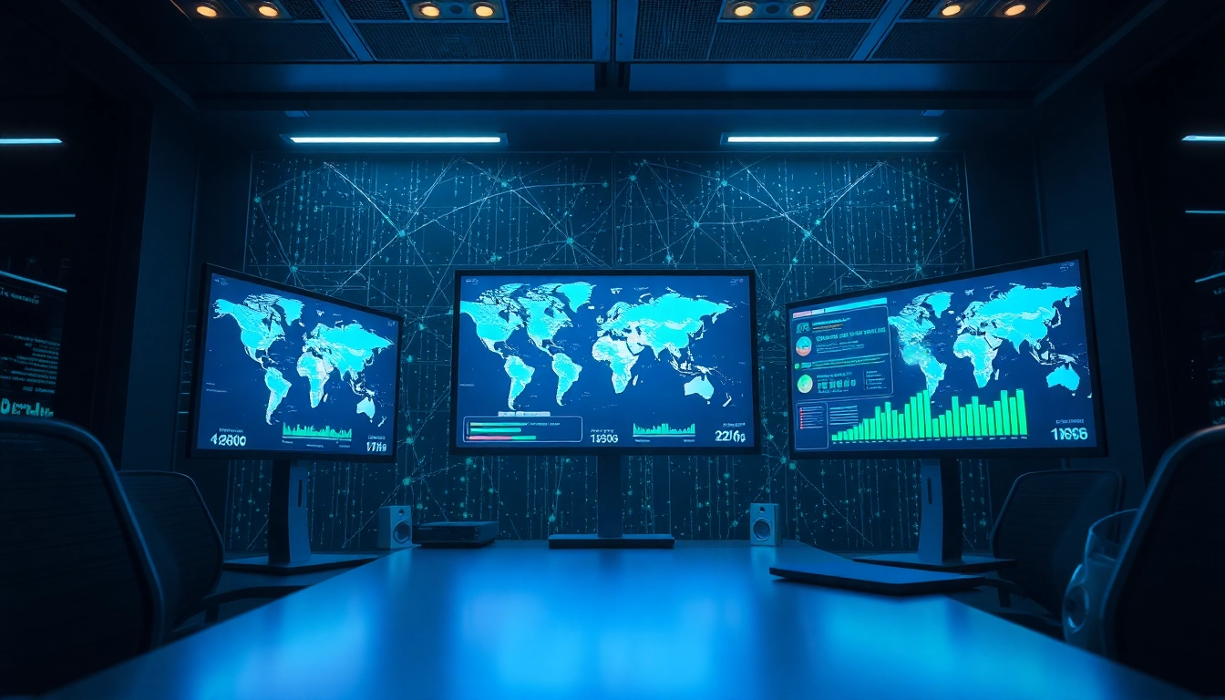 快连官网 offers fast, secure internet connections showcased in a high-tech workspace with global network metrics.