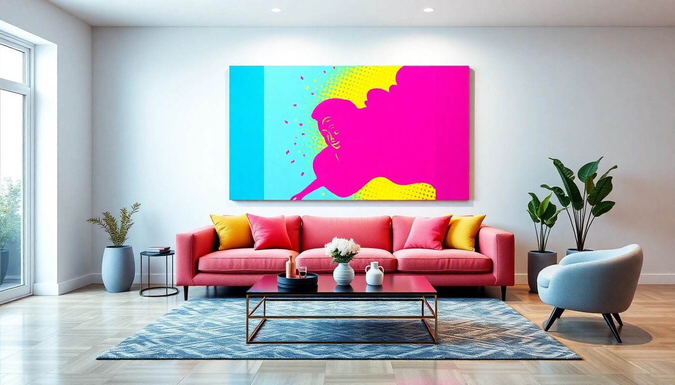 Verwandeln Sie Ihren Raum mit einer lebendigen Pop-Art-Leinwand, die jeden Raum belebt.