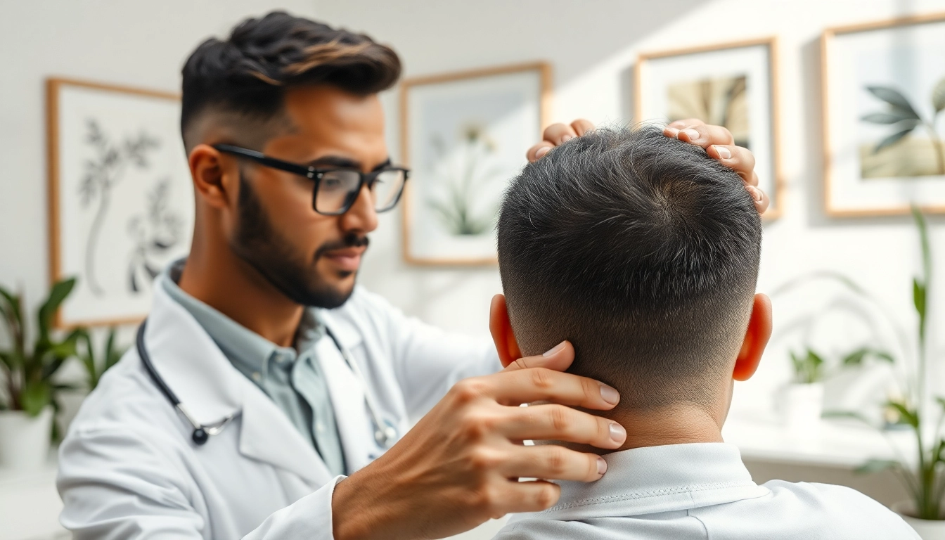 Informative scene of haartransplantation Türkei kosten, showcasing a skilled doctor with patients, demonstrating professionalism.