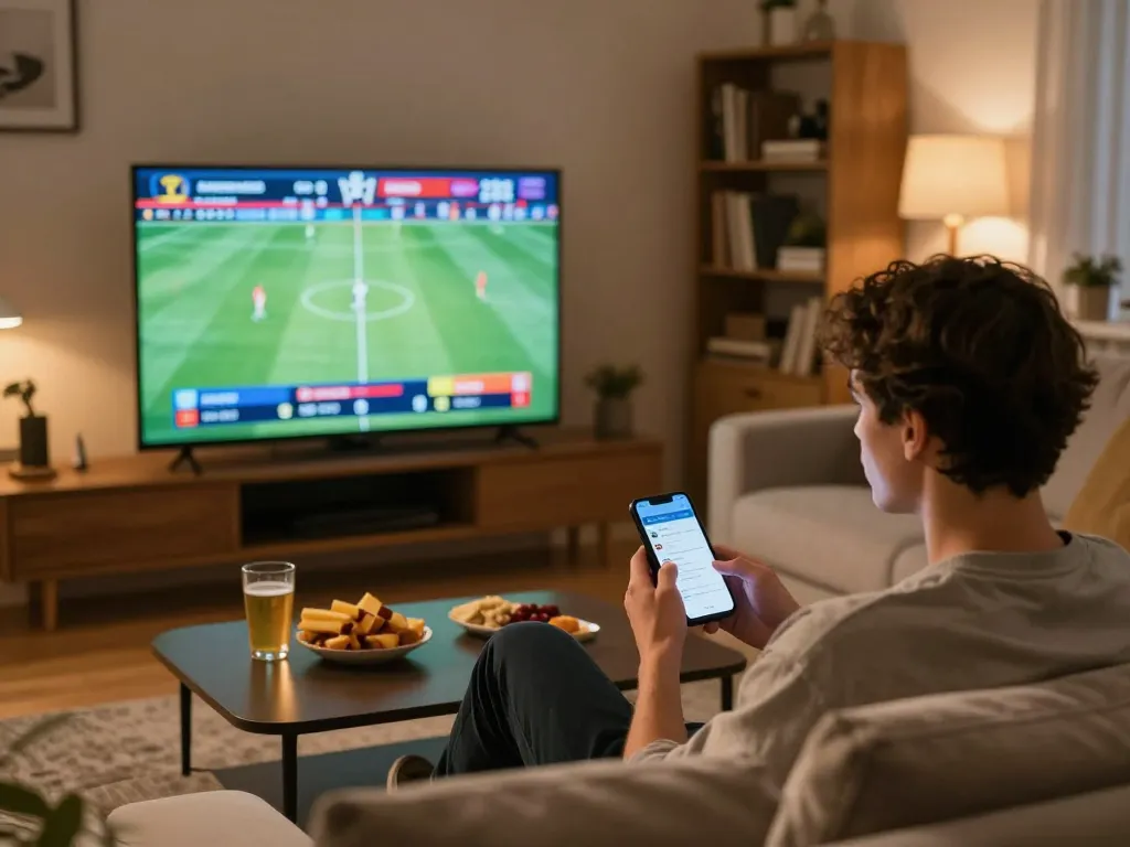 This scene captures a person betting on live sports through https://rr88.center/ on their smartphone, creating a strategic, engaging gaming experience.