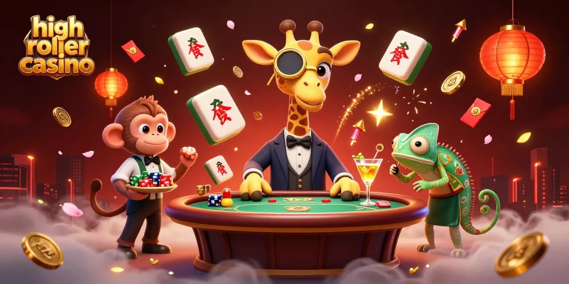 Experience the excitement of a high roller casino with animated characters and festive decorations.