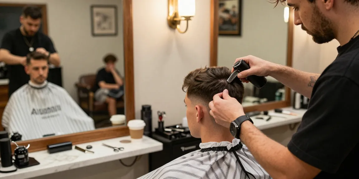 Precision haircut at https://www.shaverinfoformen.com, showcasing a modern barbershop's stylish atmosphere and professional services.