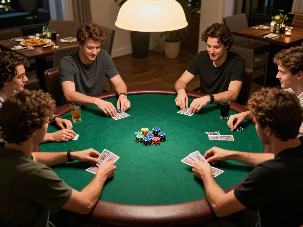 Players engaging in Texas Hold'em at home poker night highlighting the social aspect of lv 88 gaming.