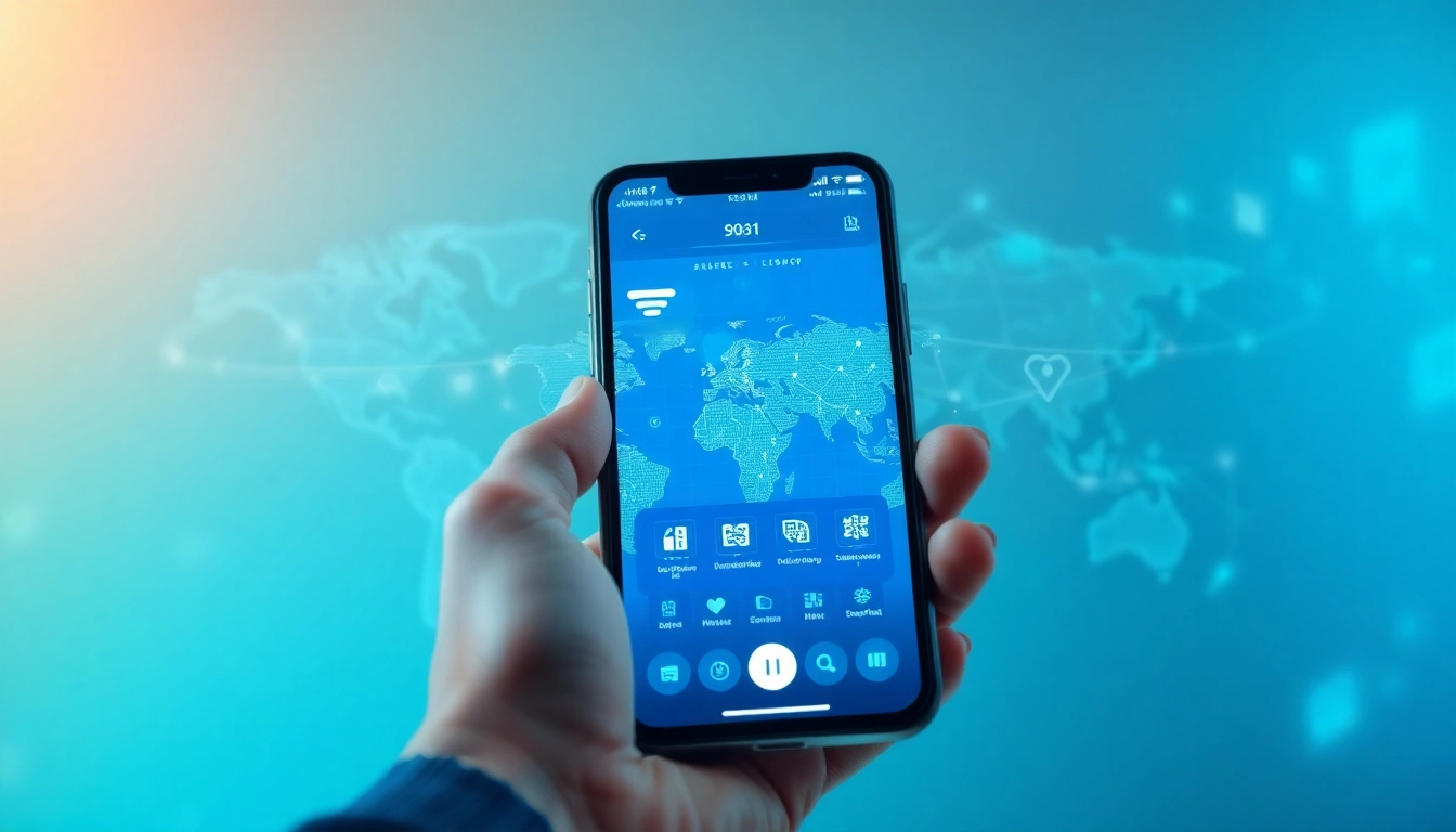 快连官网 interface showcasing global network connectivity and user-friendly features in a modern digital setting.