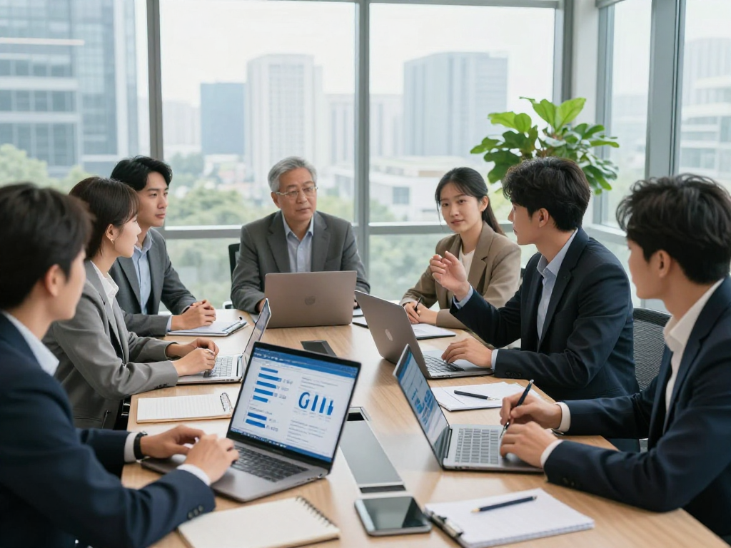 Startseite: Team arbeitet an individuellen Datenschutzlösungen in modernem Büro.