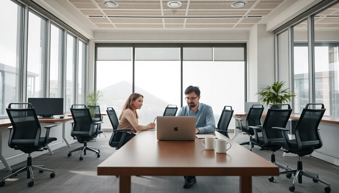 Professionelles Team berät über Stellenangebote als Headhunter Frankfurt in einem modernen Büroraum.