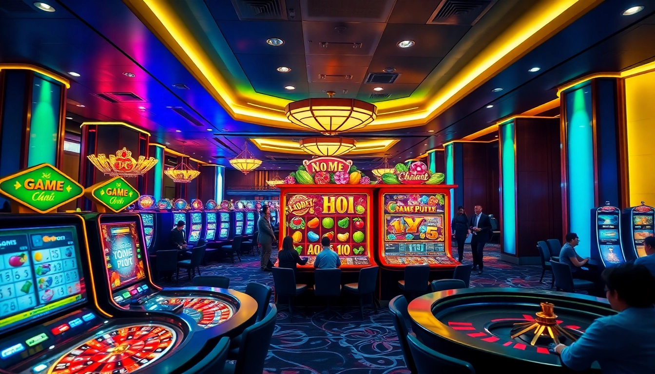 Experience the thrill of Game Nổ Hũ with exciting slot machines and vibrant gaming atmosphere.