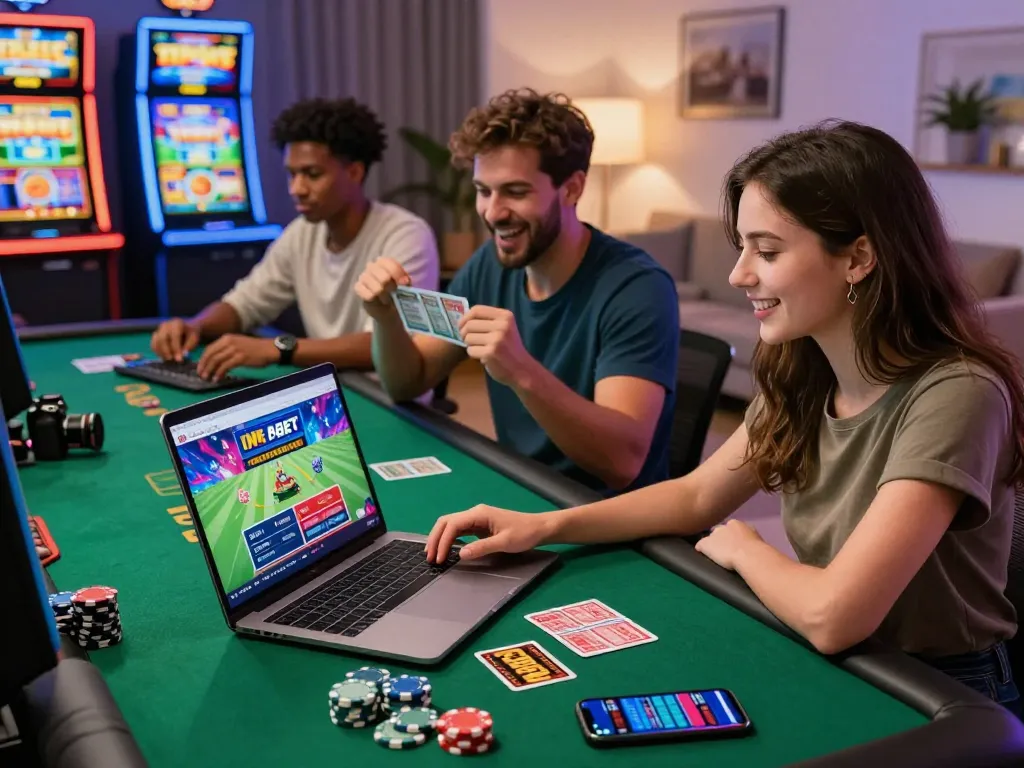 Engaging scene of players enjoying online casino games on Trang chủ FABET, showcasing vibrant graphics and winning moments.