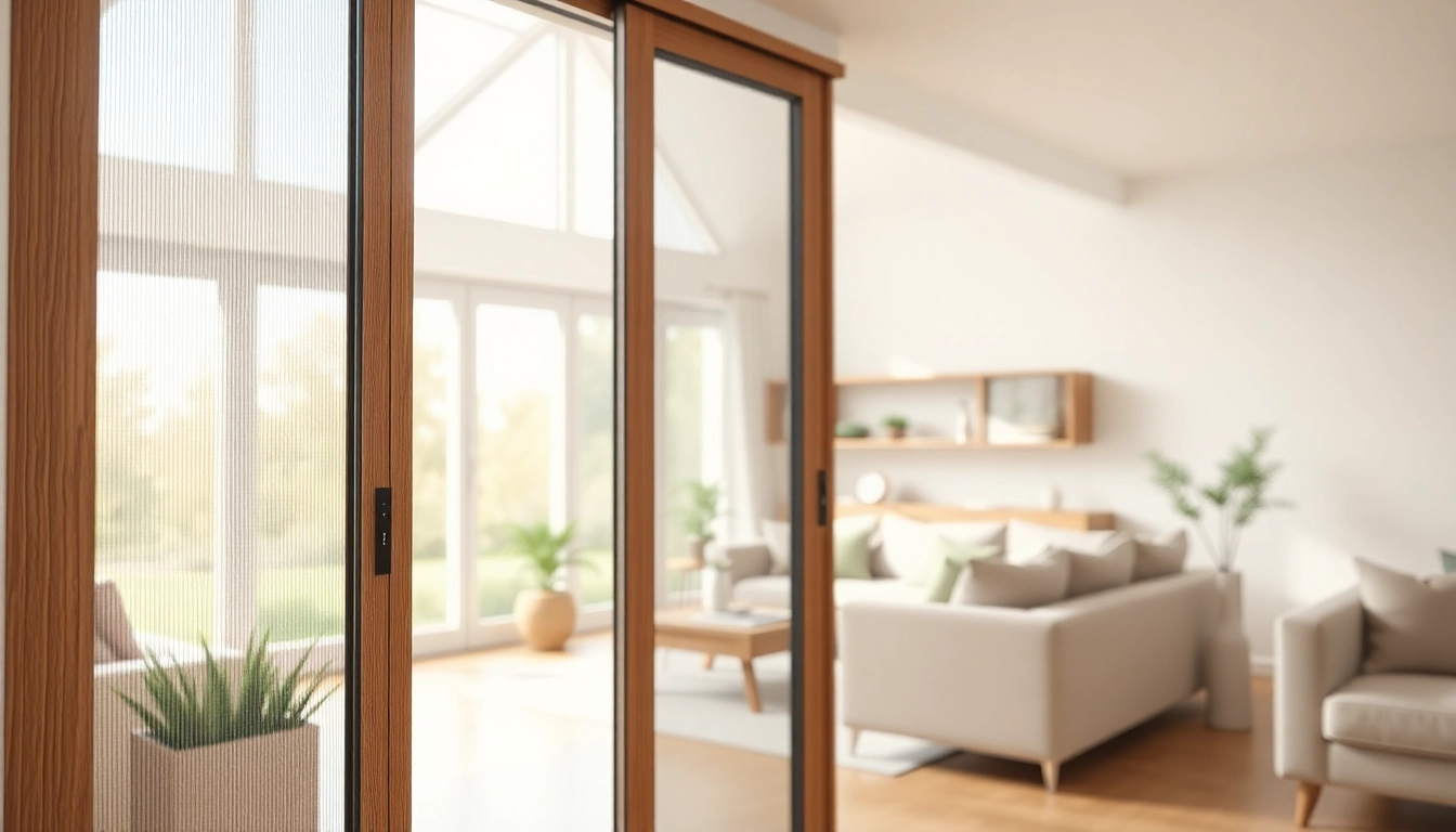 Installieren Sie insektenschutz schiebetür ohne bohren in einem modernen Wohnraum.