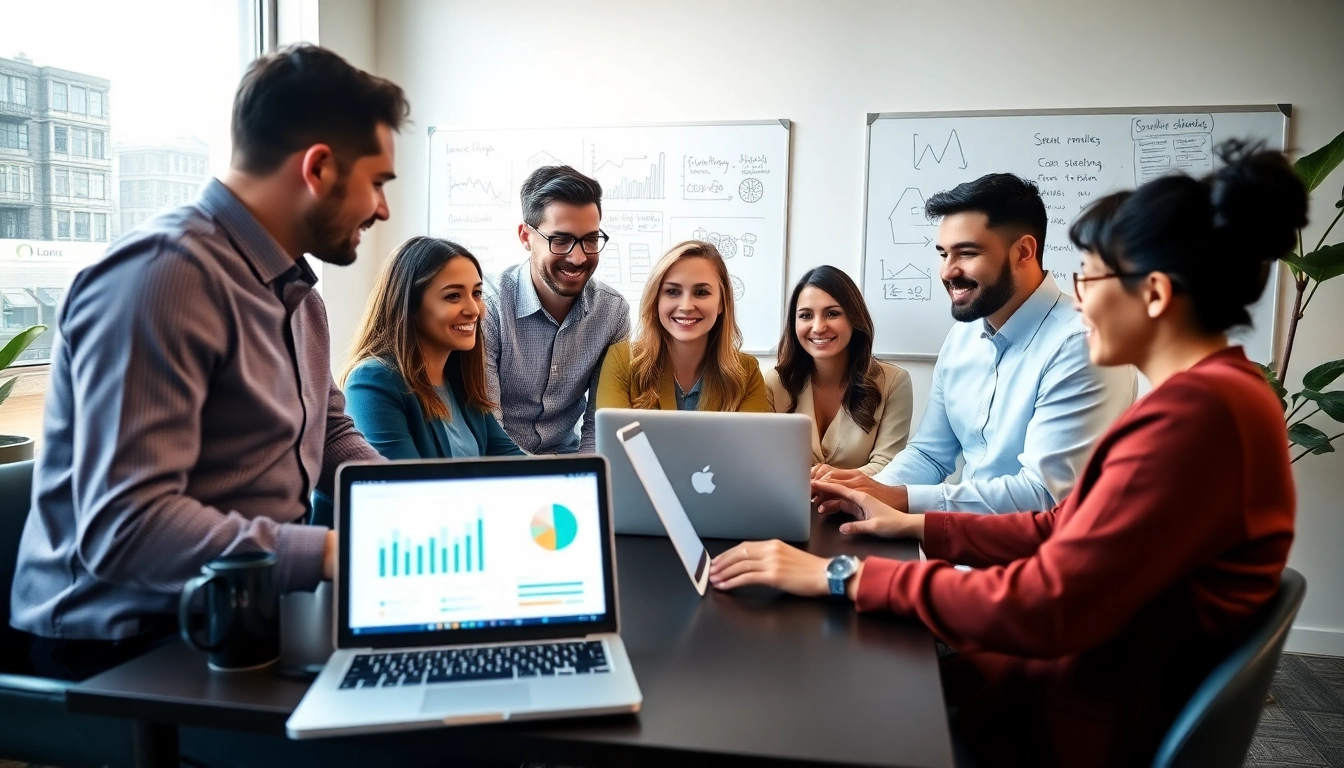 Personalvermittlung Vertrieb: Ein diverses Rekrutierungsteam, das in einem modernen Büro mit digitalen Analysen zusammenarbeitet.