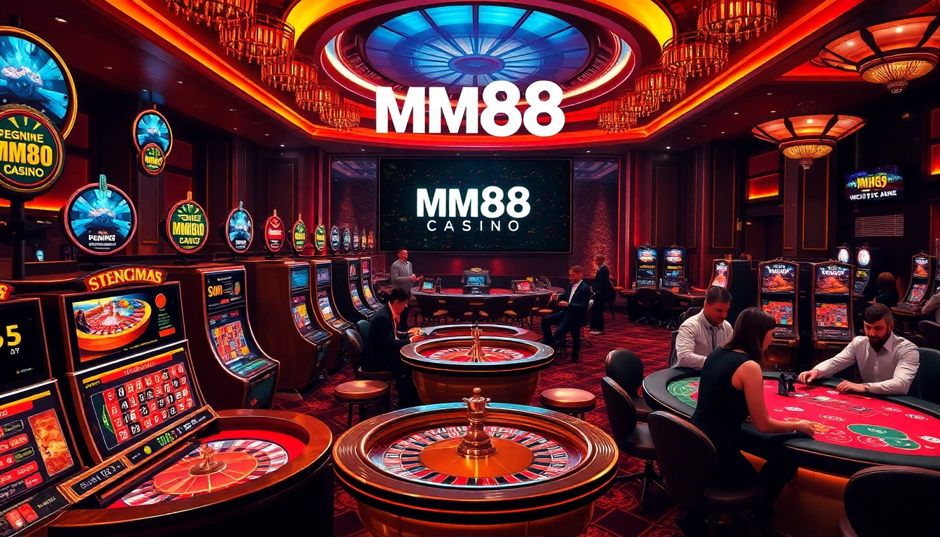 Experience the excitement of MM88 with vibrant table games and luxurious casino visuals.