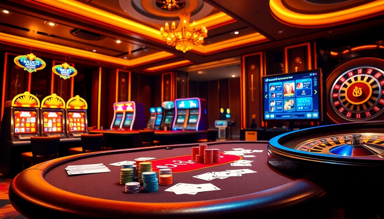 Nohu đăng nhập interface displayed with vibrant casino elements, including roulette and poker.