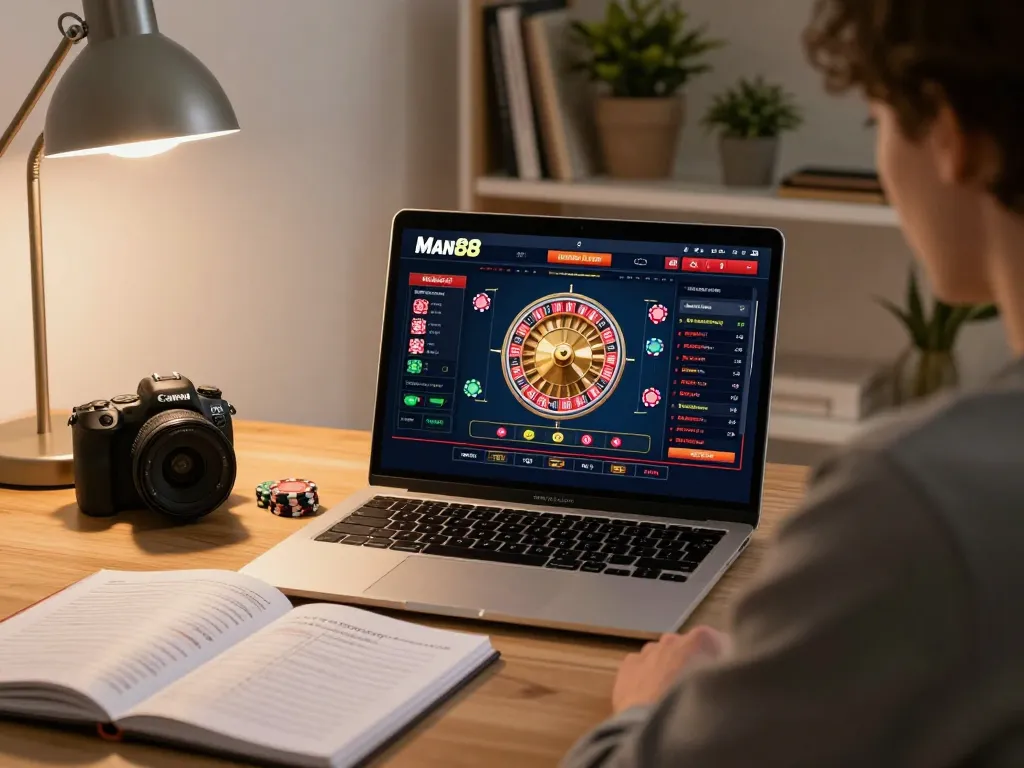 Experience online gaming excitement with Man88's dynamic roulette action.