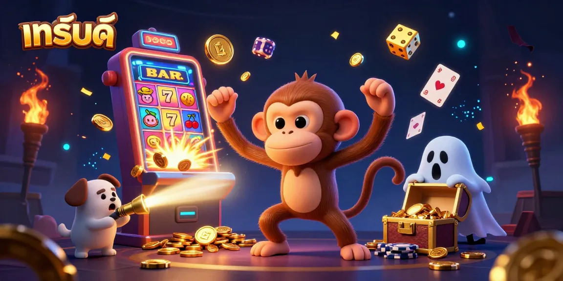 Engage with the excitement of แบรนด์ slots and jackpots in this vibrant casino illustration.