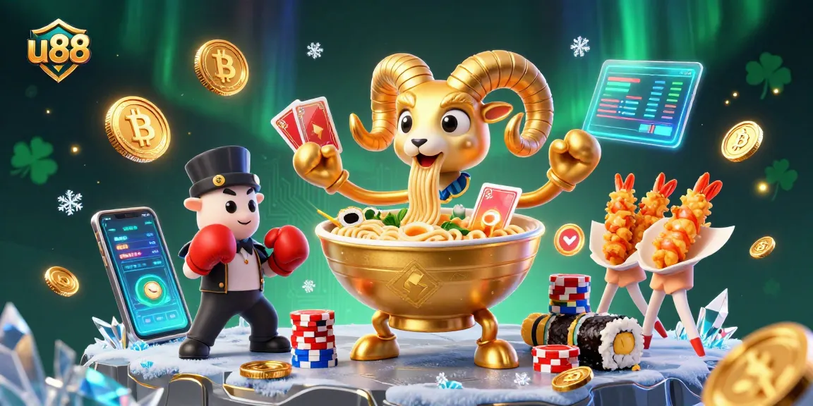 Engage in winning strategies with u88 in a vibrant casino-themed scene showcasing dynamic characters.