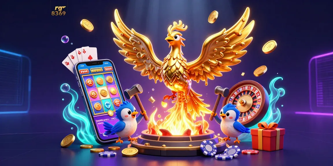 Experience thrilling gameplay with rg 8369, showcasing a golden phoenix and vibrant casino elements.