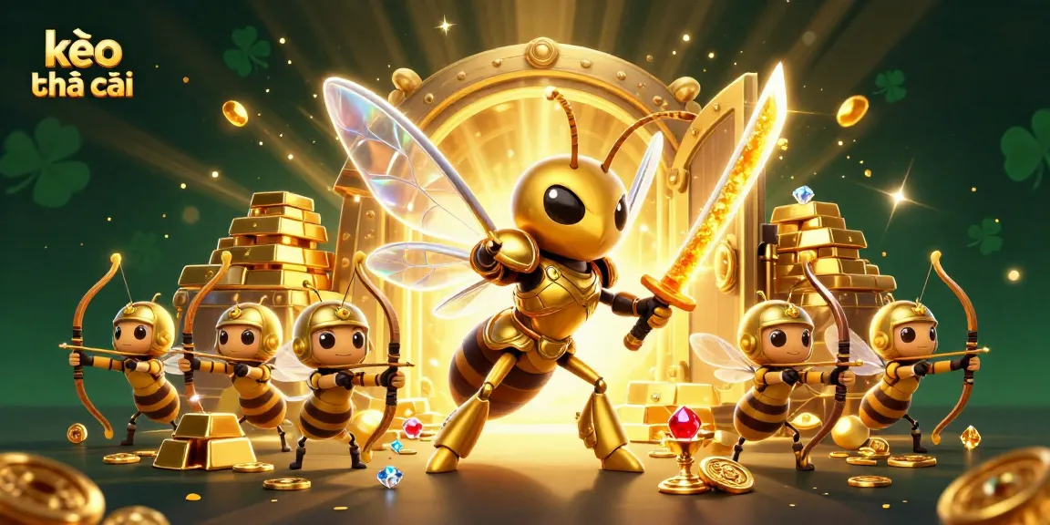 Experience exciting betting adventures with kèo nhà cái in a colorful 3D digital illustration.