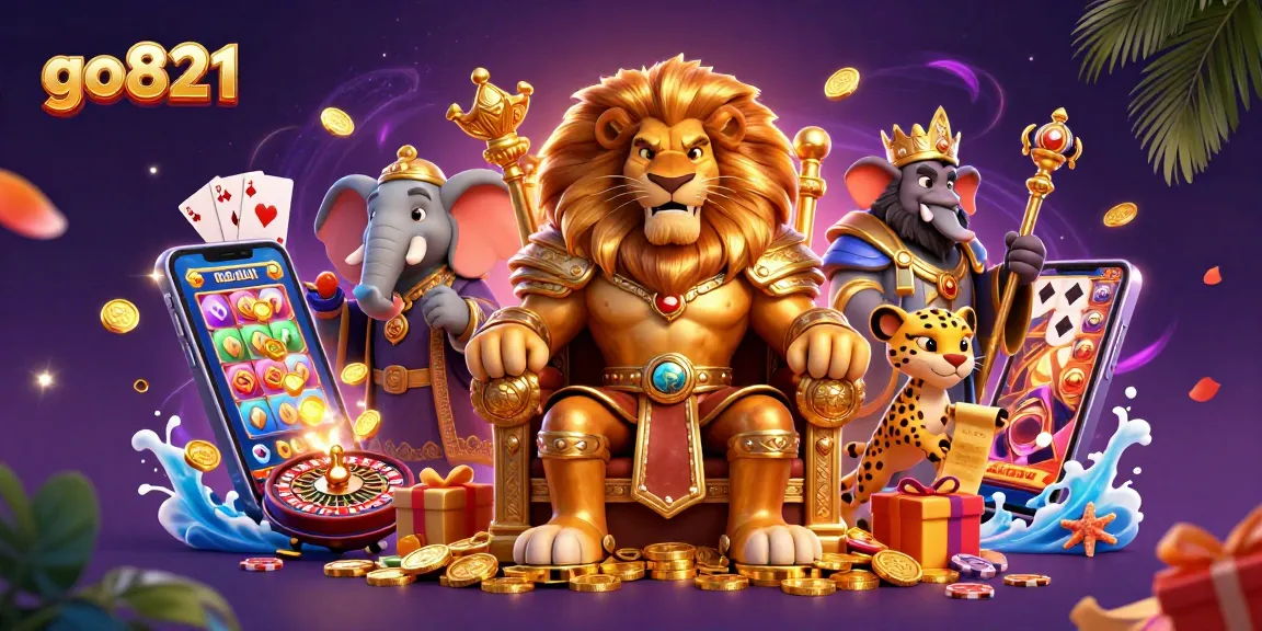 Experience thrilling gameplay at go821 with a vibrant, dynamic casino scene filled with exciting games and characters.
