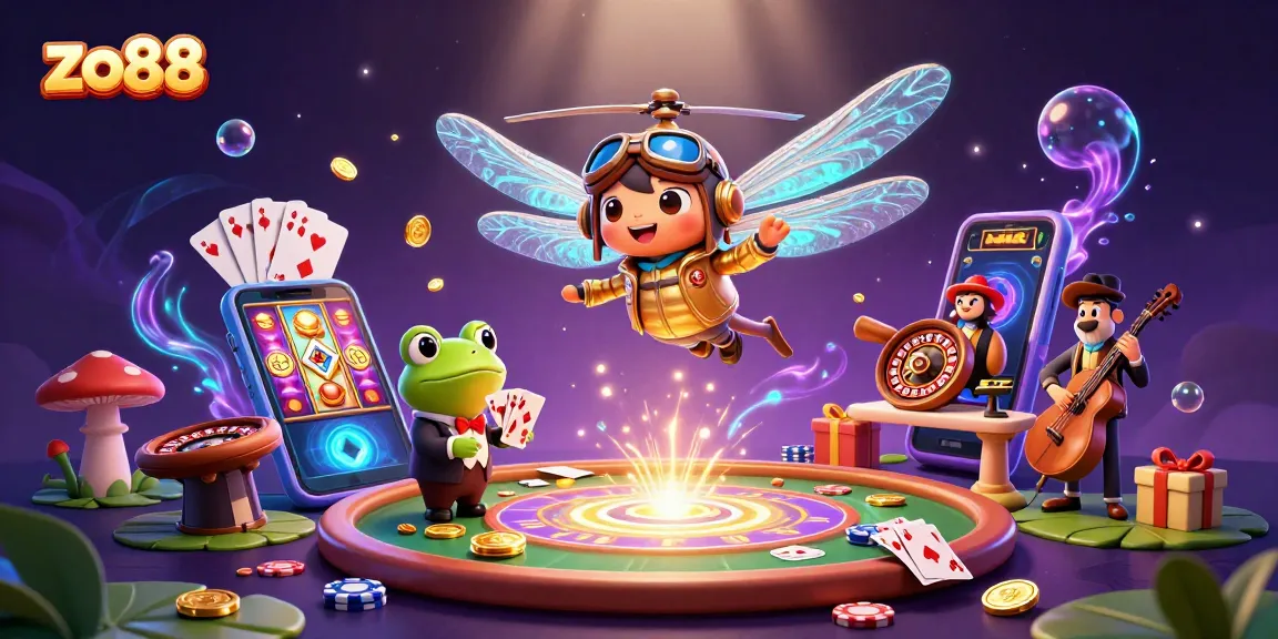 Experience thrilling gaming with zo88 as the dragonfly pilot hovers above the lily pad casino, where fortune awaits.