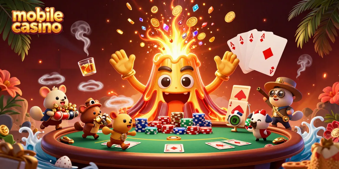 Experience thrilling gameplay with a mobile casino featuring vibrant 3D characters and elements.