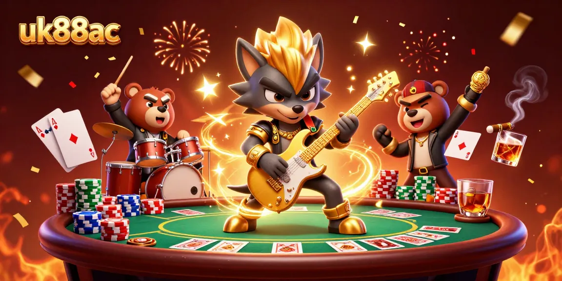 Experience uk88ac's thrilling poker showdown featuring vibrant characters and dynamic casino elements.